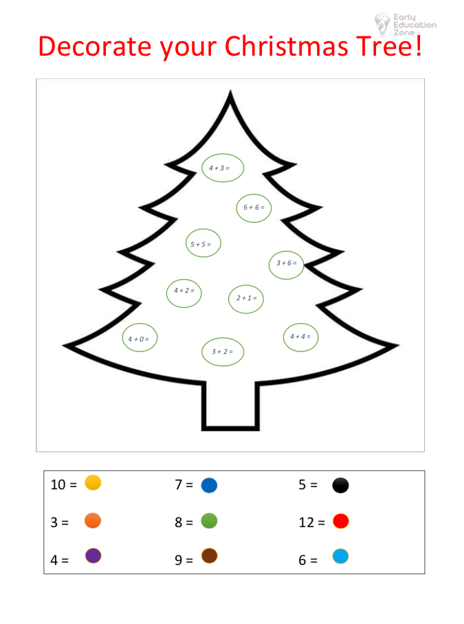 decorate your Christmas tree printable activity