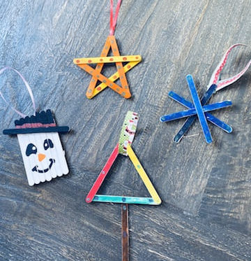 popsicle lolly stick Christmas decorations