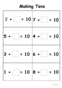 Making Tens Worksheet Screenshot