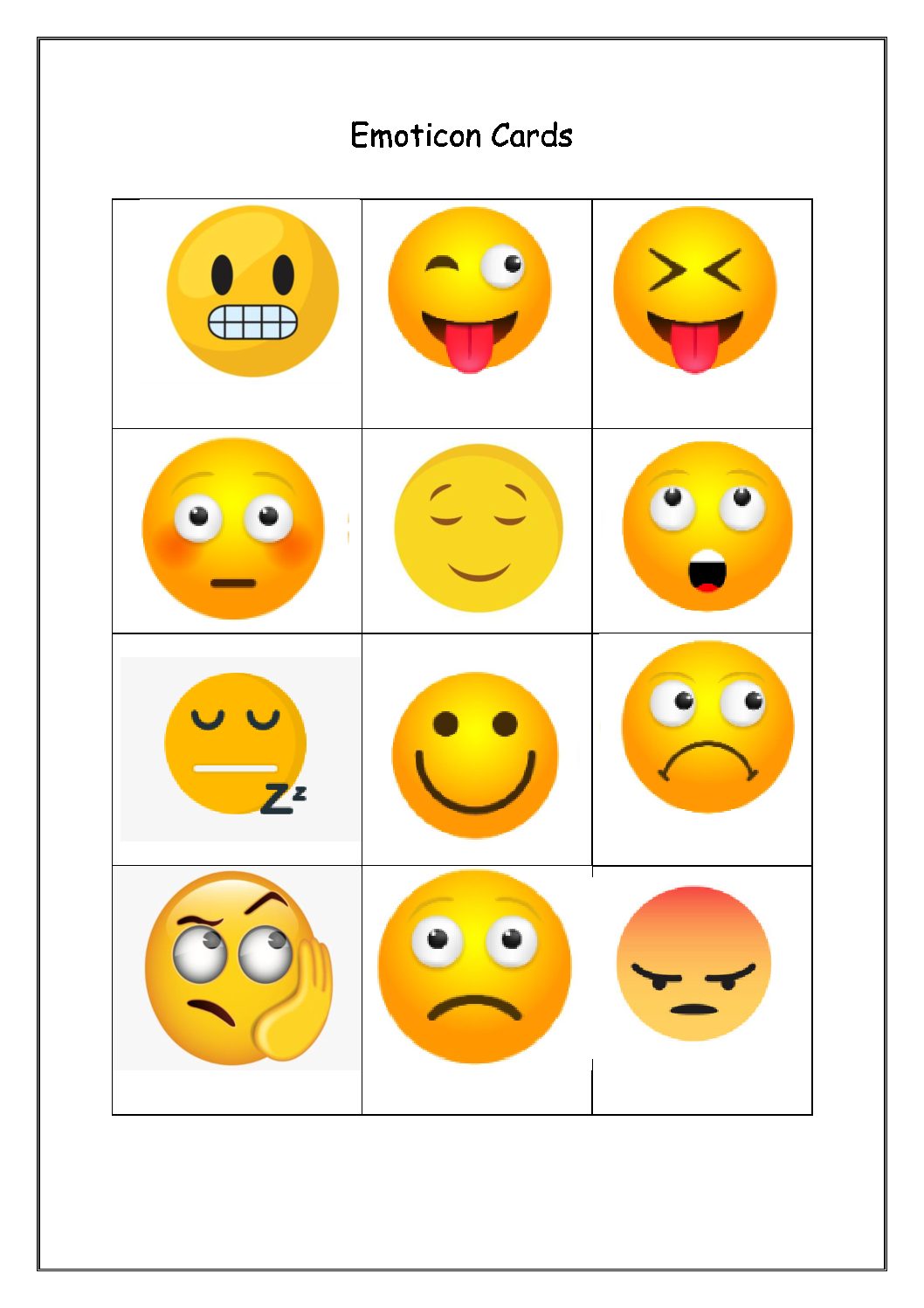 some cards funny emoticons for same time