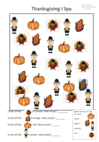 Thanksgiving I Spy worksheet