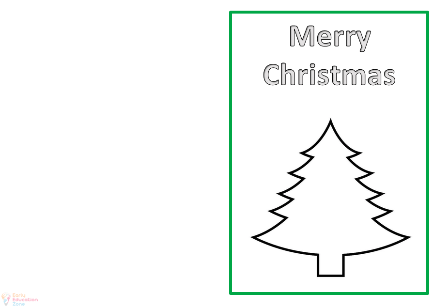 Christmas Fingerprint tree card printable template