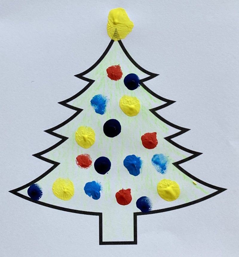 DIY Fingerprint Christmas Tree Card | Early Education Zone