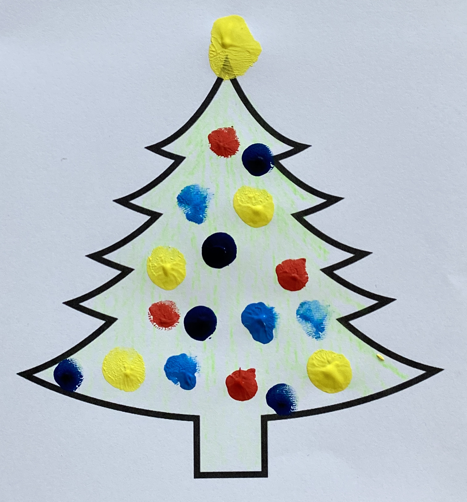 Christmas fingerprint tree card example