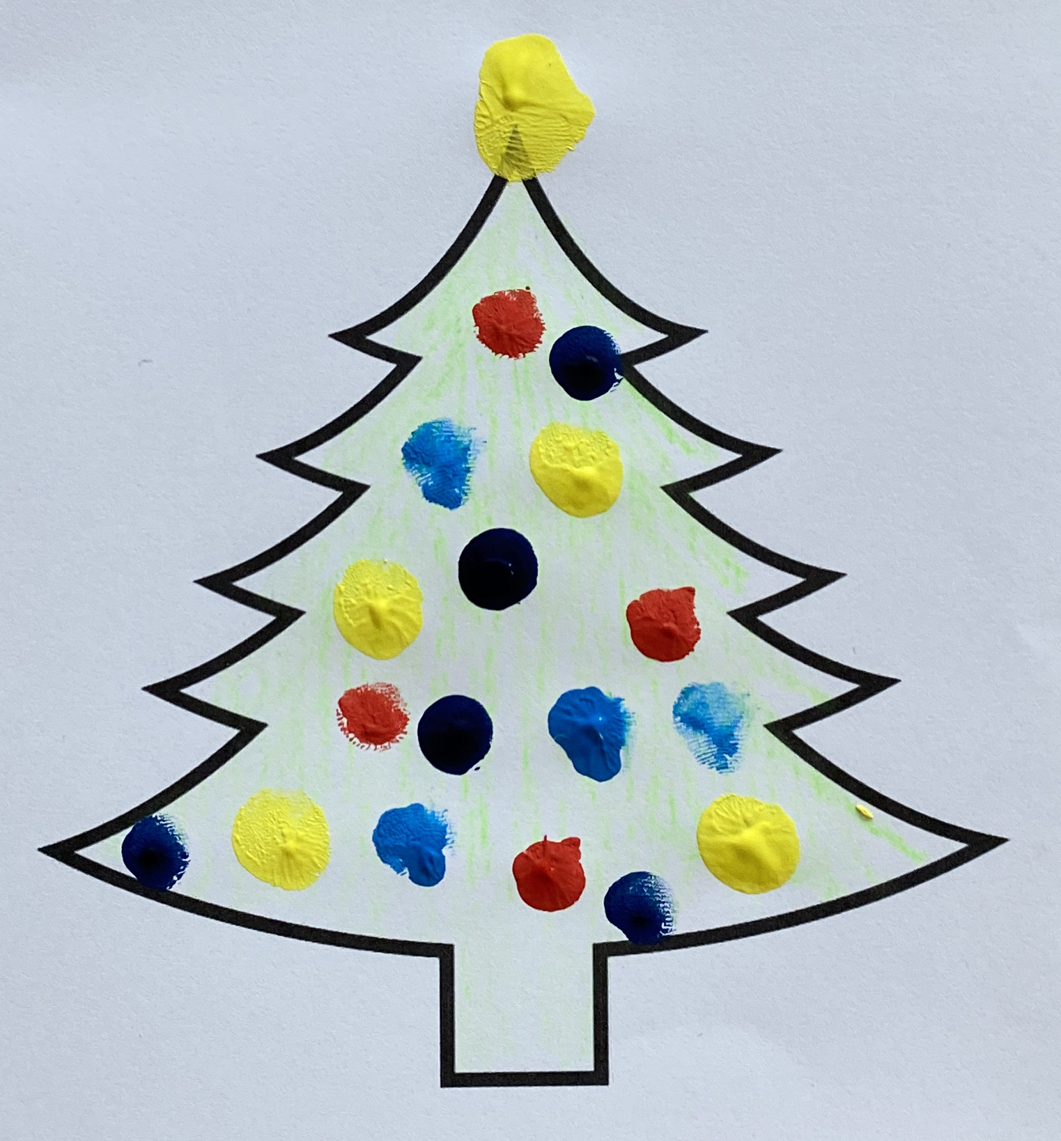 DIY Fingerprint Christmas Tree Card Early Education Zone