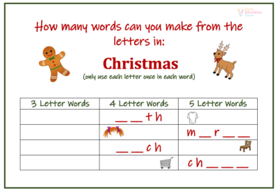 Free Printable Christmas Literacy Worksheets - Early Education Zone