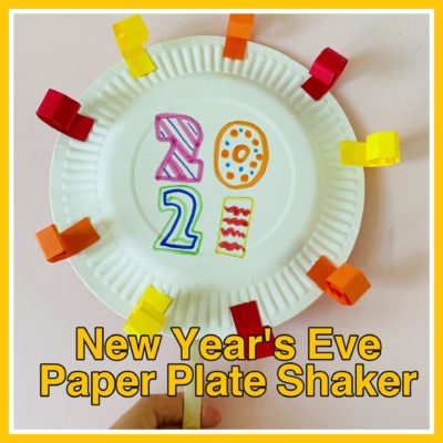 new year's eve paper plate shaker easy craft for kids