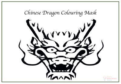 Chinese dragon free printable colouring mask