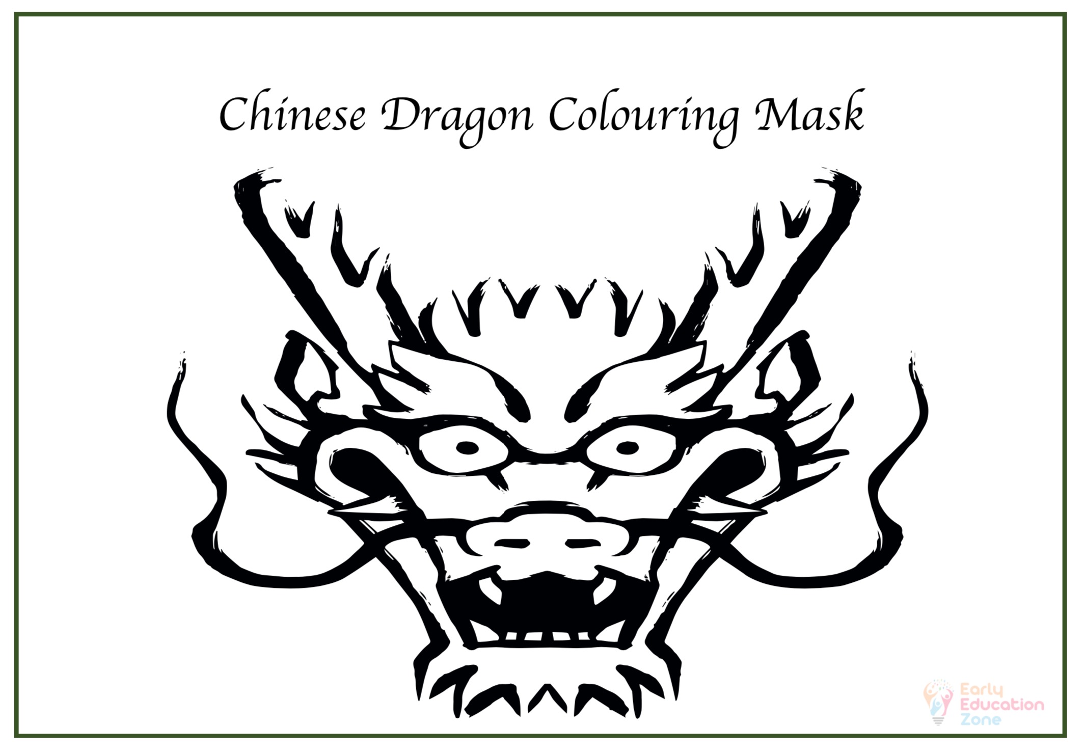 Chinese Dragon Colouring Mask 2 