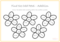 flower addition maths printable worksheet example