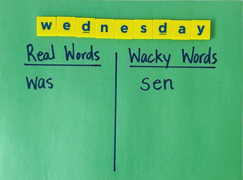 Wacky Wednesday Dr Seuss making words activity
