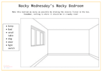 Wacky Wednesday Dr Seuss wacky bedroom worksheet