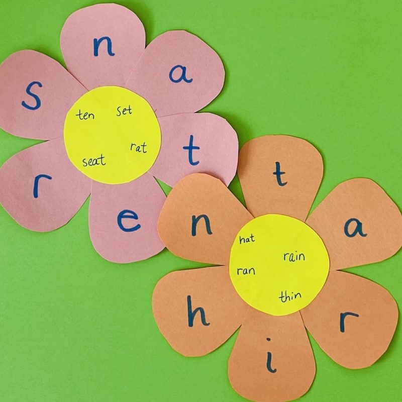 alphabet petal word building activity