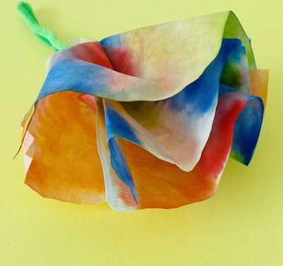 coffee filter flower easy craft for kids