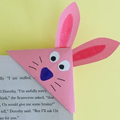origami easy Easter bunny bookmark craft