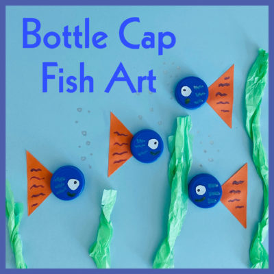 recycled bottle cap fish art