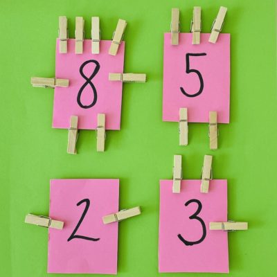 clothes peg counting maths activity