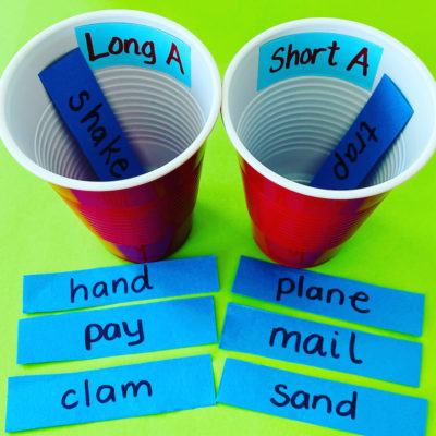 long and short vowel sound cups