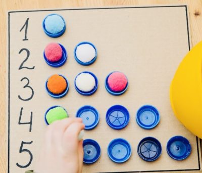 bottle cap counting activity