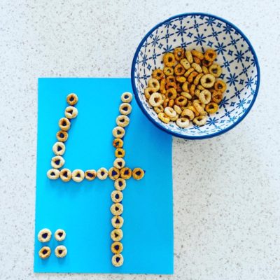 Cheerios number recognition fine motor skills activity