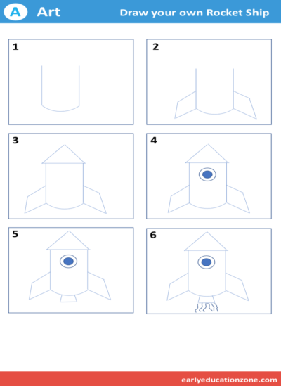 how to draw a rocket ship download instruction sheet
