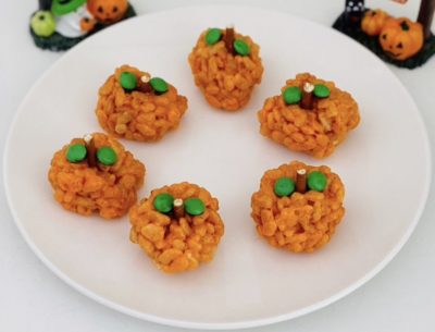 Halloween rice krispie pumpkins
