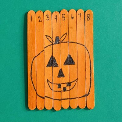 jack-o-lantern Halloween stick puzzle