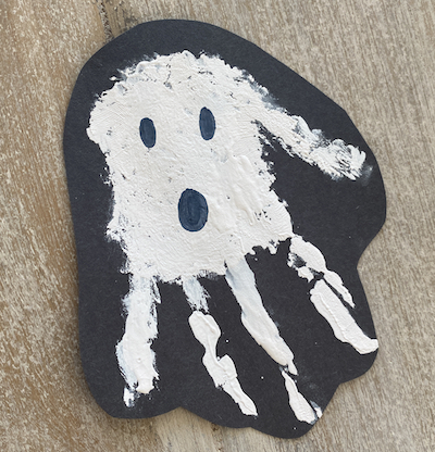 Halloween handprint ghost easy craft